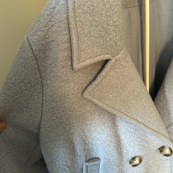 *Michel Studio size 2X boiled wool fully lined winter coat baby blue - Picture 7 of 10
